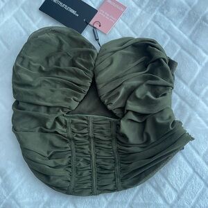 PrettyLittleThing Olive Green CROP TOP NWT